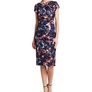 🆕 Theia Couture floral print satin dress